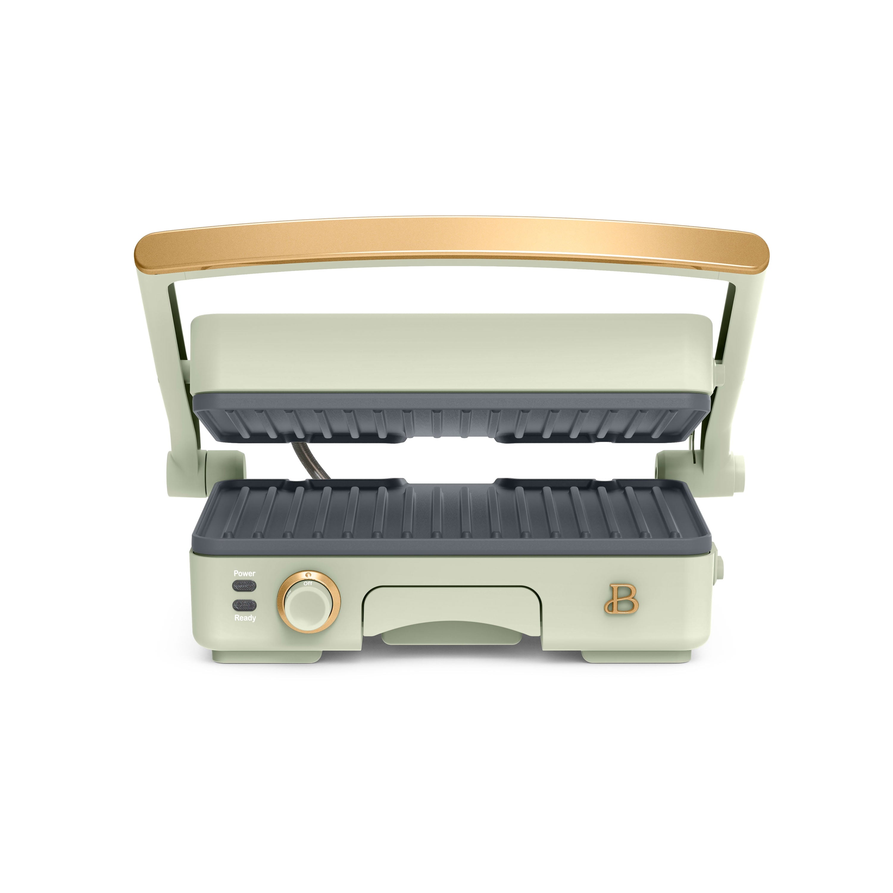 Beautiful 2-in-1 Panini Press & Grill with Detachable Plates - Sage Green by Drew Barrymore