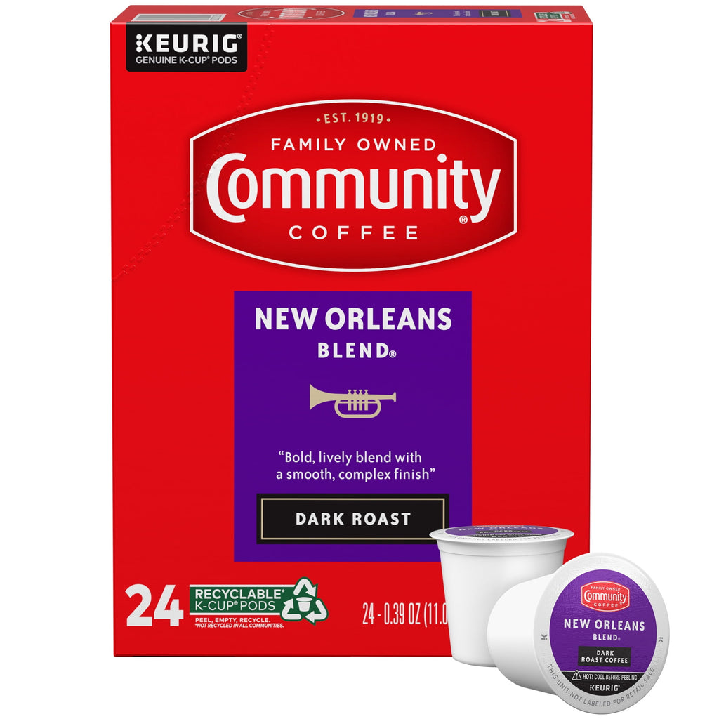 Community Coffee New Orleans Blend® Dark Roast Single Serve Keurig K-Cup Pods 24 Count Box