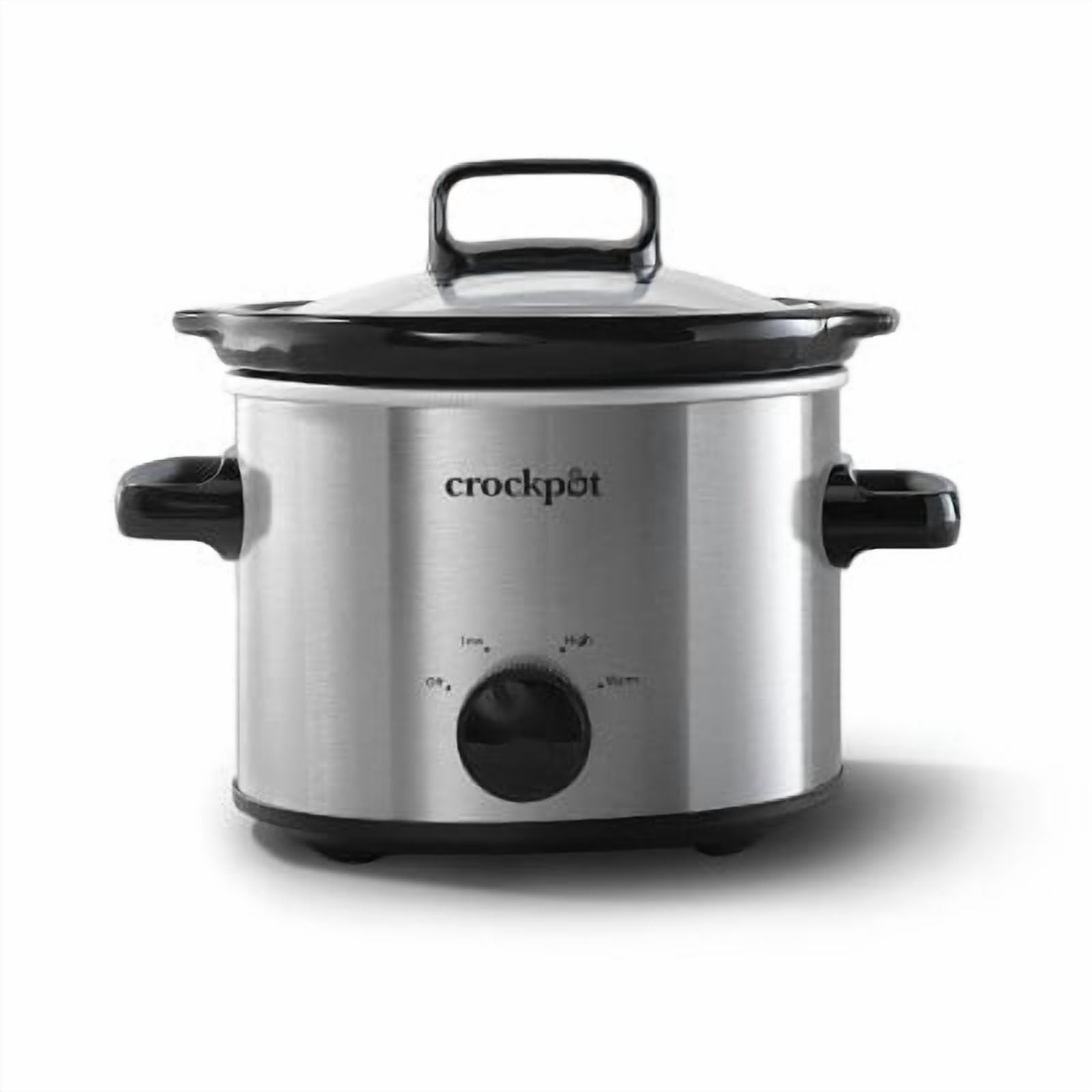 Crock-Pot 2qt Manual Slow Cooker - Stainless Steel: 3 Settings - Reheat & Warmer, Stay-Cool Handles, Dishwasher-Safe Parts