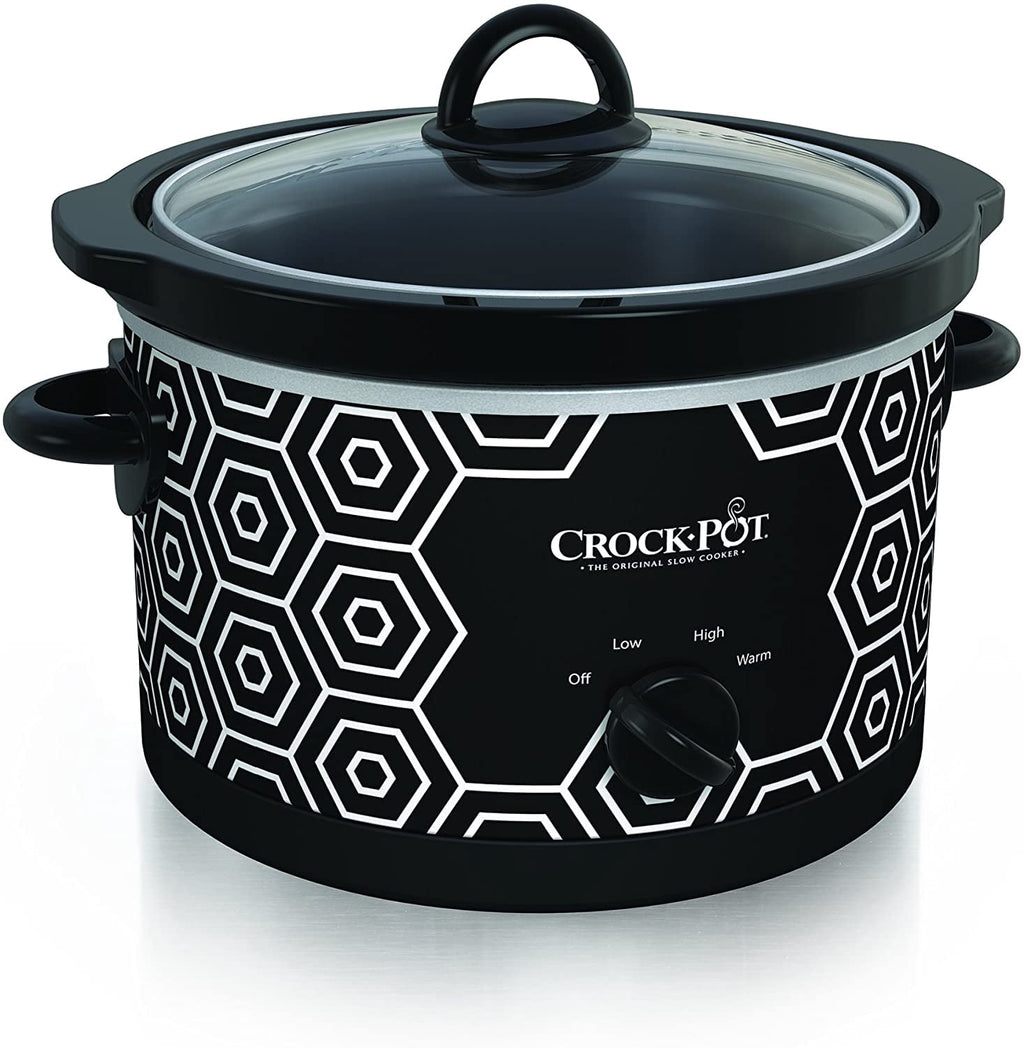 Crock-Pot 4.5-Quart Slow Cooker - Manual, Black/White Pattern