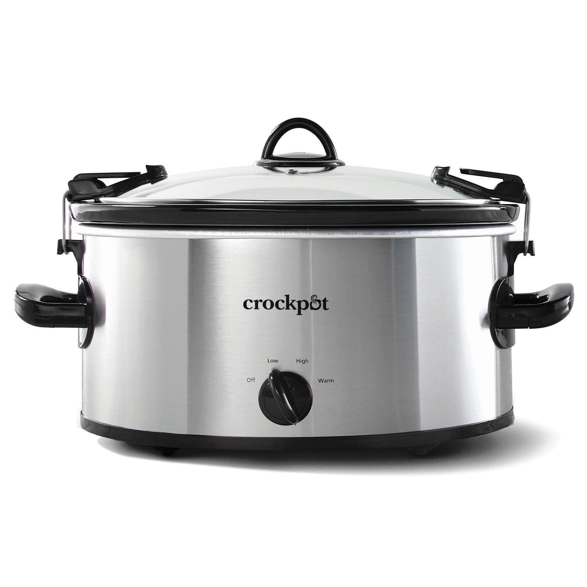 Crock-Pot Cook & Carry 6-Quart Oval Portable Manual Slow Cooker Stainless Steel SCCPVL600S