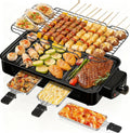 DELICIO 15.7-Inch Electric Indoor Grill - Non-Stick Countertop Barbecue Grill for Indoor Cooking, Smokeless Wood-Free Operation, Ideal for Small Families