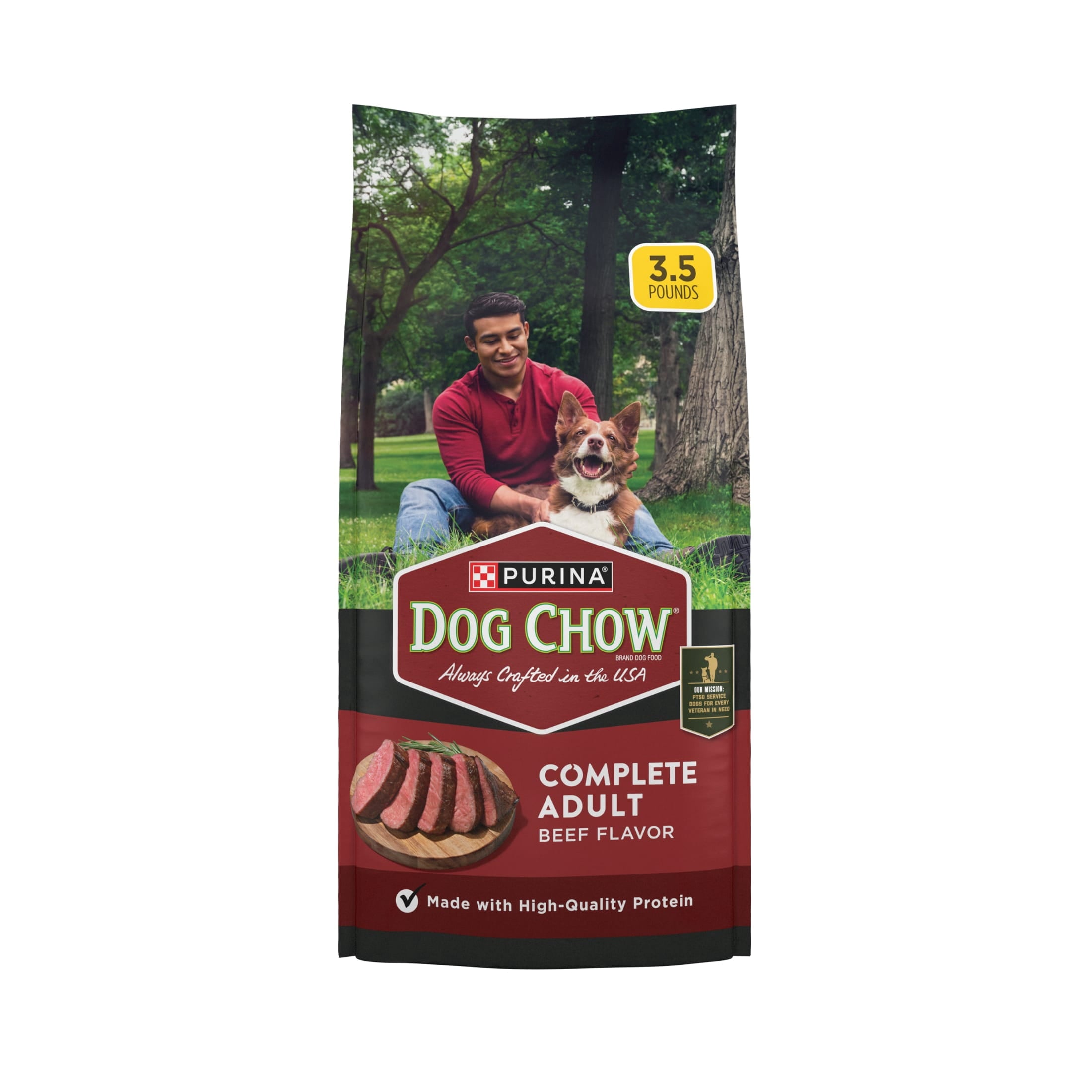 Purina Dog Chow Complete Adult Dry Dog Food for Adult Dogs - Kibble Beef Flavor, 3.5 lb.
