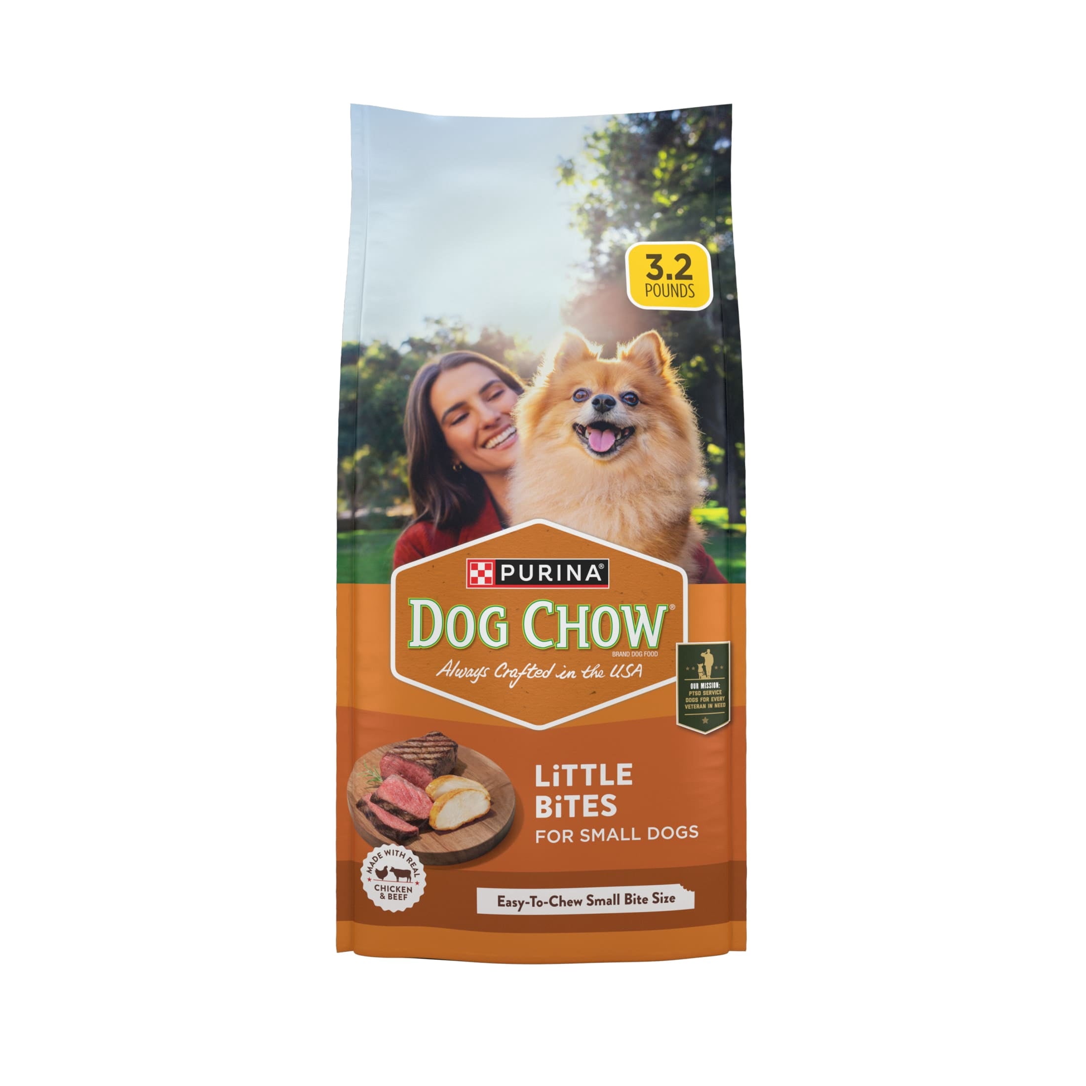 Purina Dog Chow Little Bites With Real Chicken And Beef Dry Dog Food Small Breed Recipe - 3.2 lb.