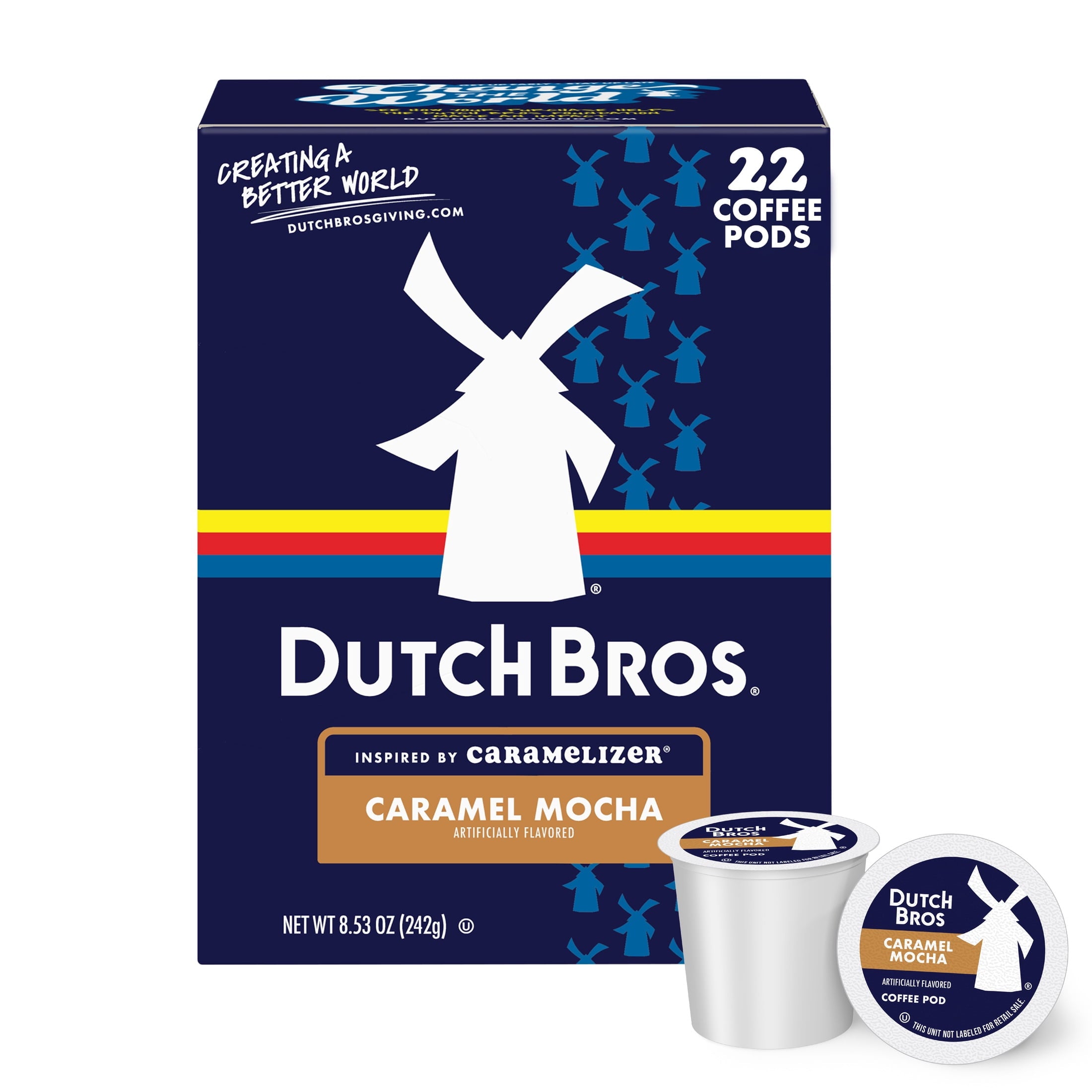 Dutch Bros Caramel Mocha Flavored Coffee Inspired by Caramelizer® - 22 Count, Medium Roast, Single Serve Coffee Pods for Keurig K-Cup Brewers