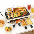 REDUSK Electric Indoor Grill 1500W - 3 in 1 Versatile Smokeless Indoor Grill for Home Cooking, Non-Stick Removable Grill & Griddle Plate, Temperature Control, White