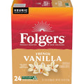 Folgers French Vanilla Artificially Flavored Coffee - Mild Roast, Keurig K Cup Pods, 24 Count Box