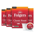 Folgers Classic Roast - Medium Roast Coffee, Keurig K Cup Pods, 24 Count Box - 4-Pack