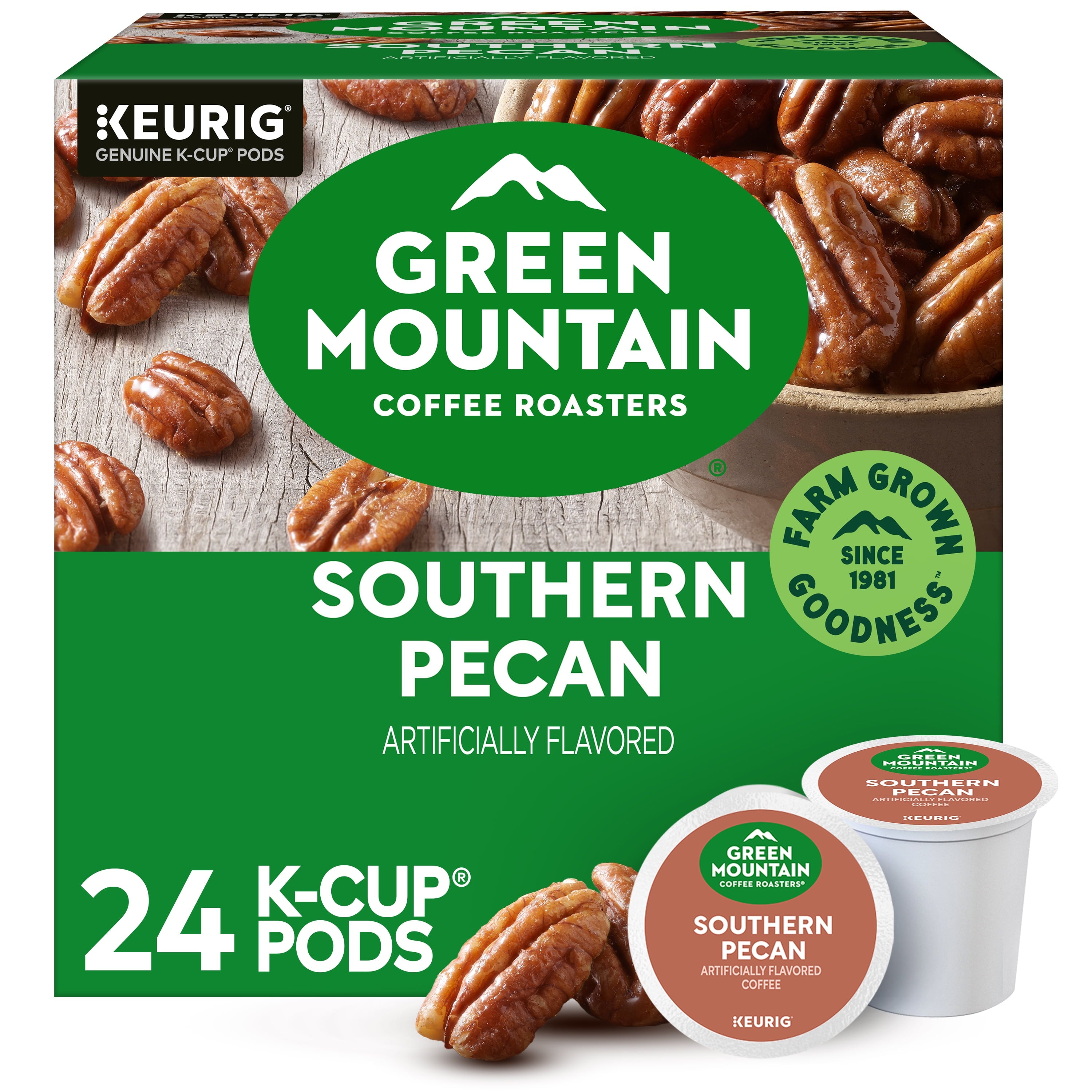 Green Mountain Coffee Southern Pecan - Flavored Keurig K-Cup Coffee Pods, Light Roast, 24 Count