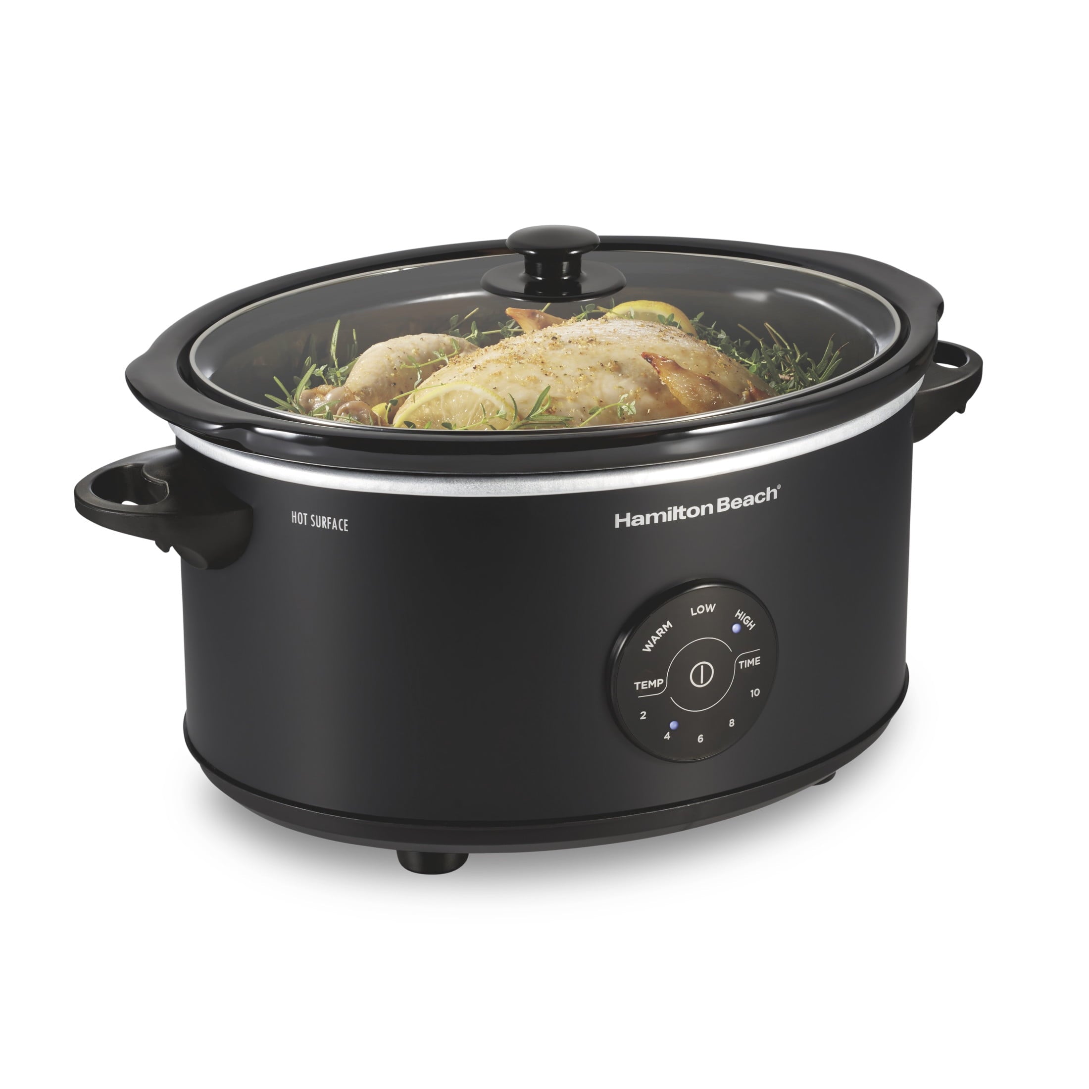 Hamilton Beach 6 Qt Programmable Slow Cooker - Stoneware Crock with Removable Pot, Matte Black