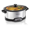 Hamilton Beach 7 Qt Programmable Slow Cooker - Stoneware Crock with Removable Pot, Stainless Steel