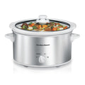 Hamilton Beach 4 Qt Slow Cooker - Stoneware Crock with Removable Pot, White and Silver