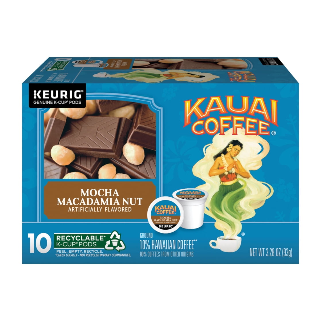 Kauai Coffee® Mocha Macadamia Nut Medium Roast Arabica - Keurig® K-Cup® Pods, Pack of 10