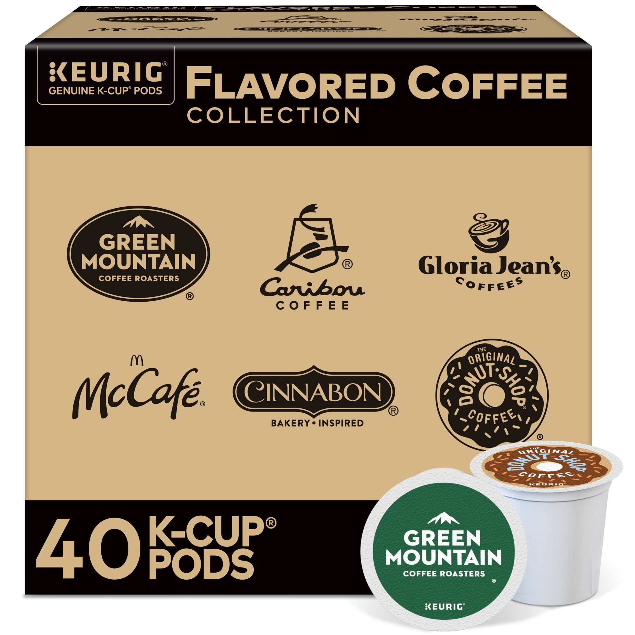 Keurig Flavored Coffee Collection Light and Medium Roast K-Cup Coffee Pods - 40 Count