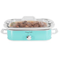 MegaChef 3.5 Quart Casserole Slow Cooker with 3 Temperature Settings (Turquoise)