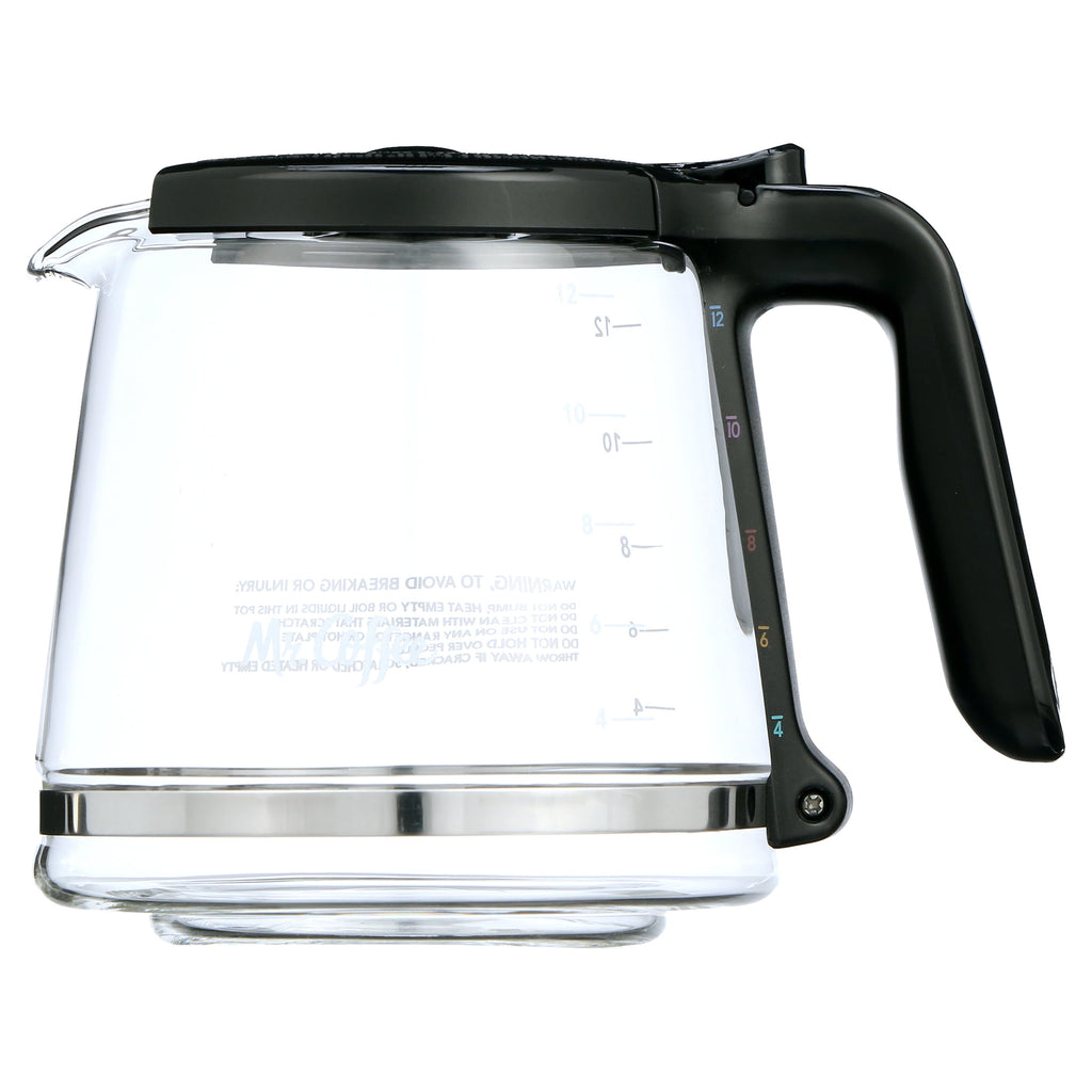 Mr. Coffee 12-Cup Replacement Carafe - Glass - Programmable - Black, Clear