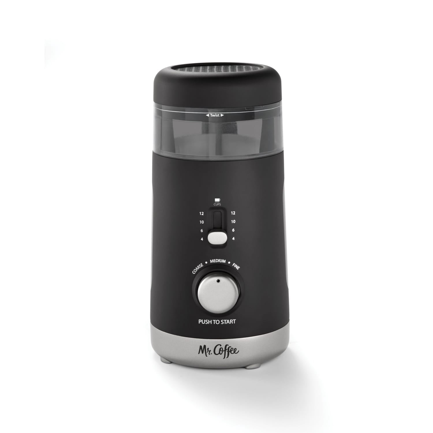 Mr. Coffee Multi-Grind 12 Cup Automatic Coffee Grinder - Chamber Cleaning System - 5 Grind Settings - Auto Shutoff