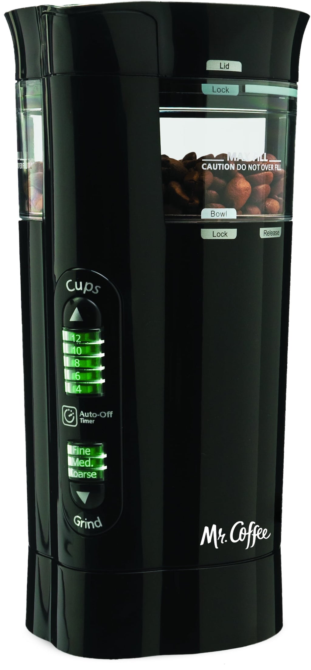 Mr. Coffee New 12 Cup Plastic Coffee Grinder in Black