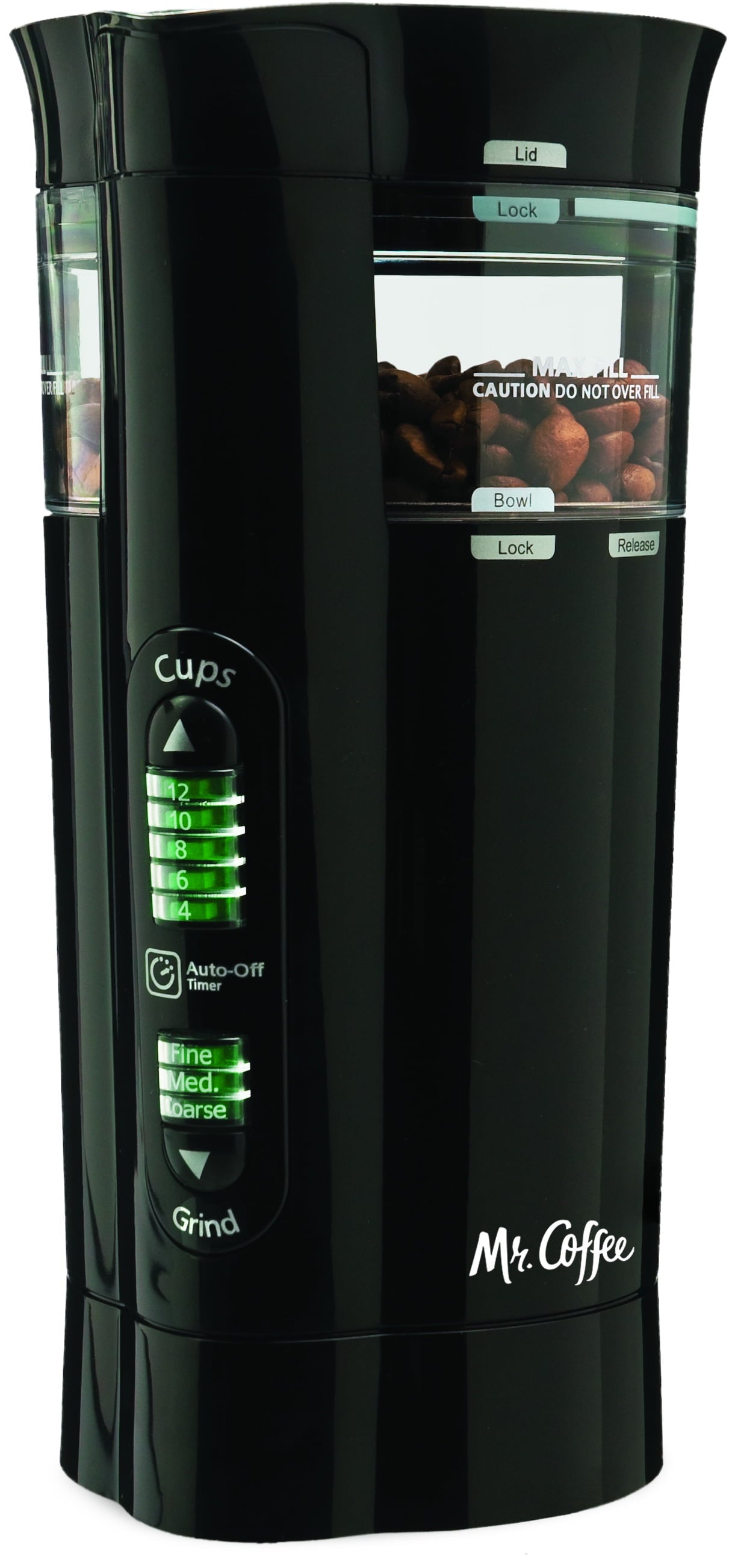 Mr. Coffee New 12 Cup Plastic Coffee Grinder in Black