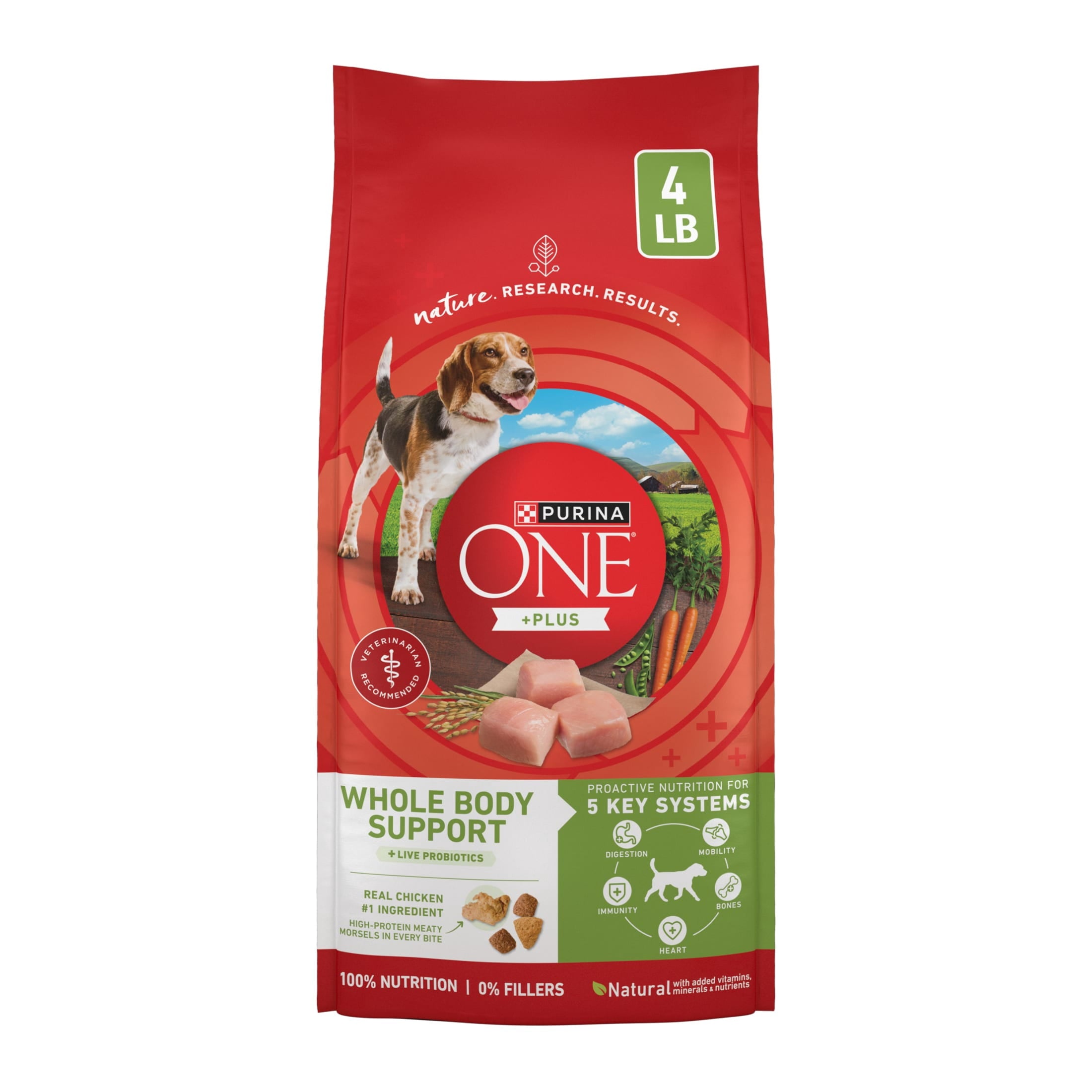 Purina ONE Plus Whole Body Support Chicken Flavor Dry Dog Food - 4 lb Bag