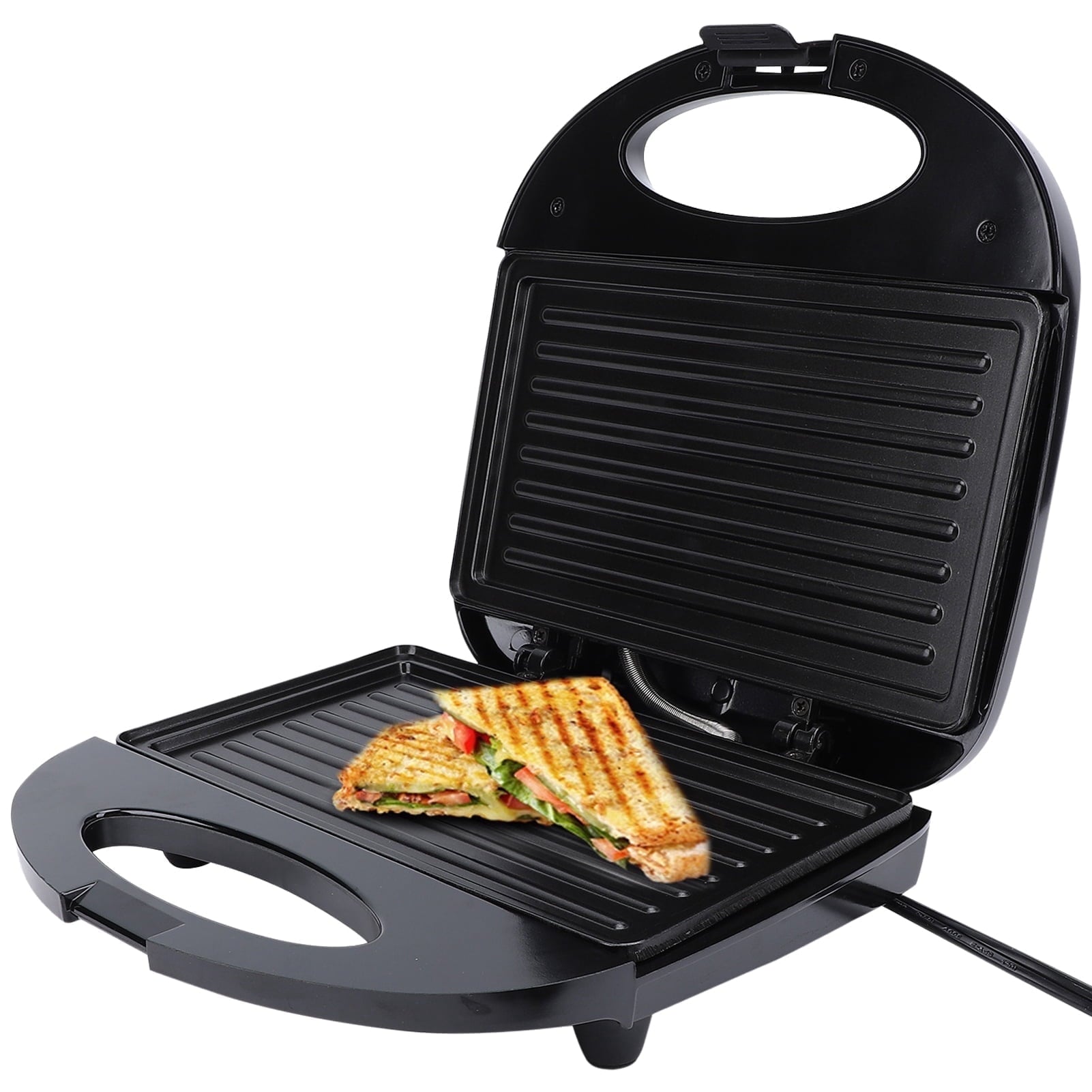Panini Breakfast Machine Press Grill - 750W Non-Stick Sandwich Press Maker for Sandwich, Burgers, Steak