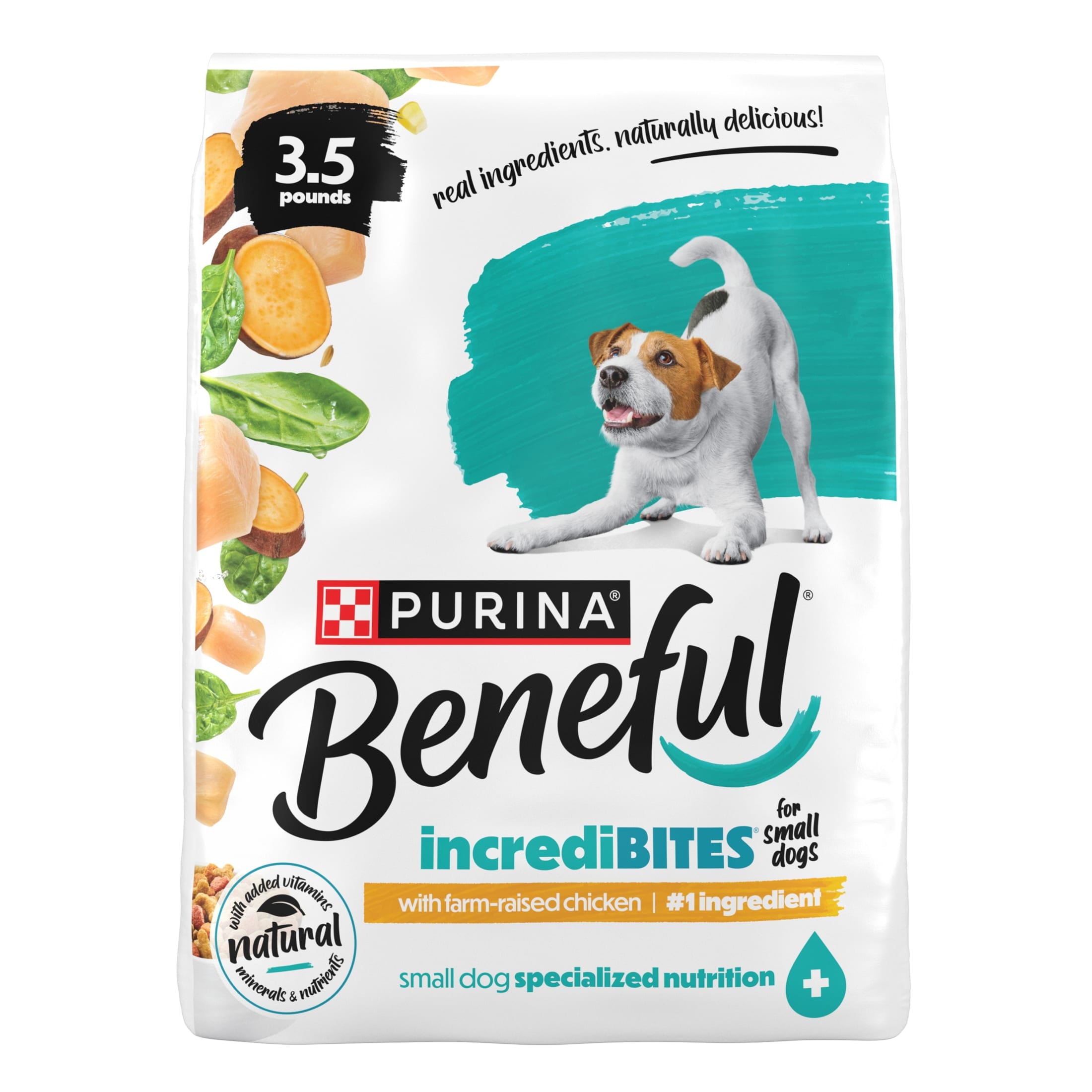 Purina Beneful Incredibites with Farm-Raised Chicken Natural Small Breed Dry Dog Food with Added Vitamins - Minerals and Nutrients, 3.5 lb Bag