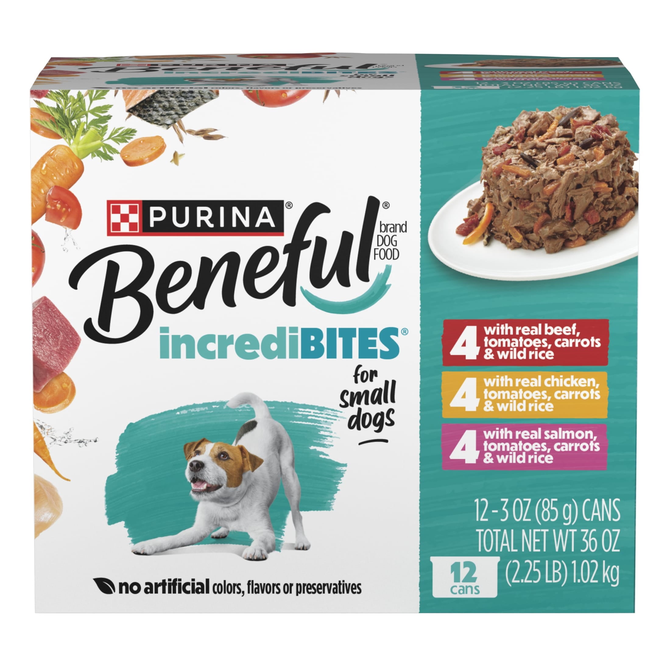 Purina Beneful Small Breed Wet Dog Food Variety Pack - IncrediBites With Real Beef, Chicken and Salmon, 3 oz.