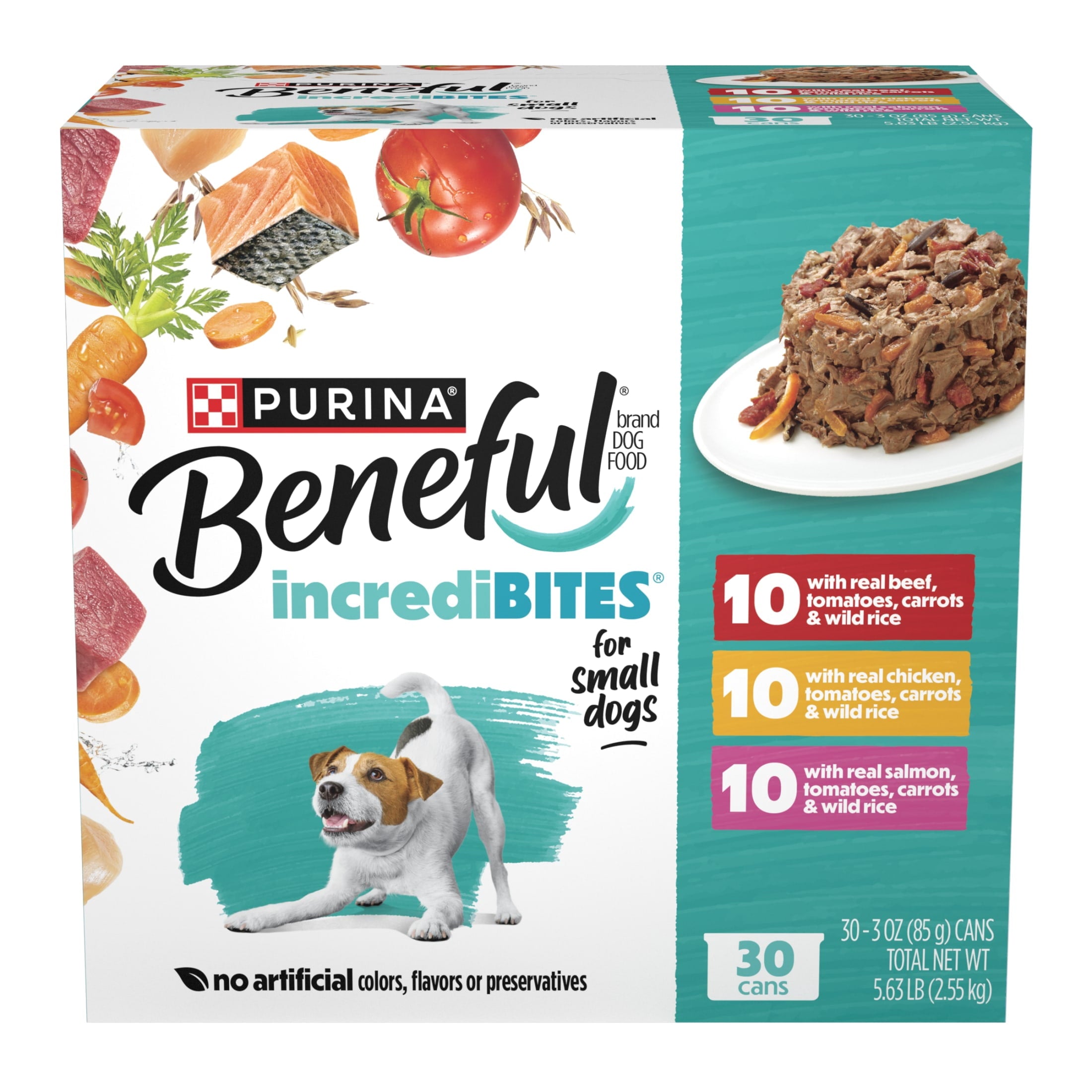 Purina Beneful Small Breed Wet Dog Food Variety Pack - IncrediBites With Real Beef, Chicken and Salmon, 3 oz.