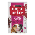Purina Moist & Meaty Dry Dog Food - High Protein Steak Flavor with Real Beef, 6 oz Pouches (36 Pack)