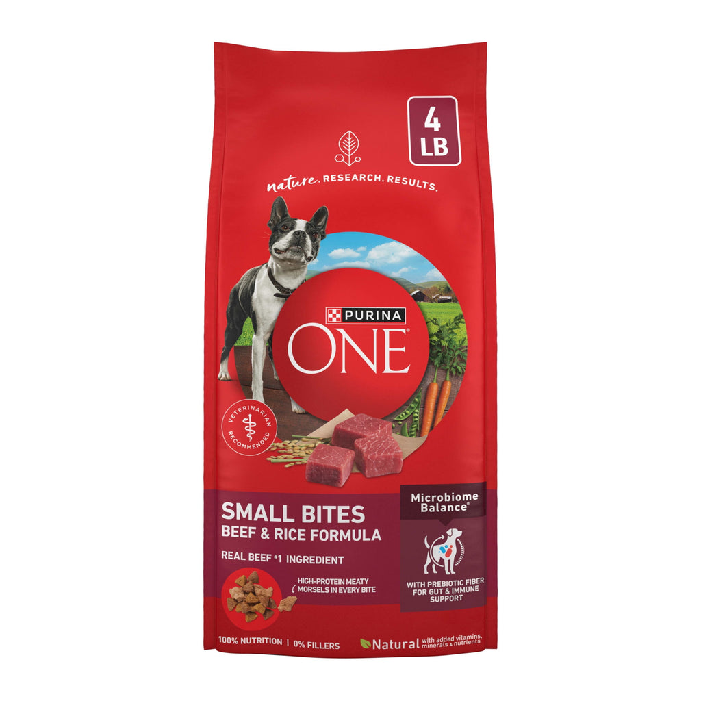 Purina ONE Small Bites Beef & Rice Flavor Dry Dog Food - 4 lb Bag