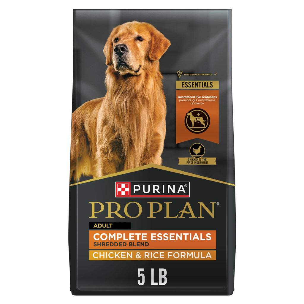 Purina Pro Plan Complete Essentials Shredded Blend Chicken and Rice Dry Dog Food Formula with Probiotics for Dogs - 5 lb.