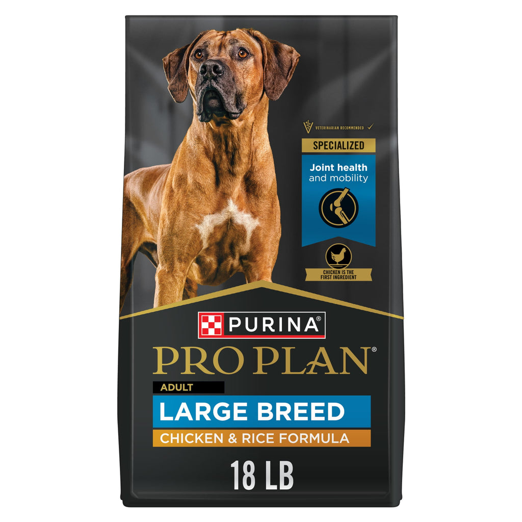 Purina Pro Plan Dry Dog Food for Large Adult Dogs High Protein - Real Chicken & Rice, 18 lb Bag