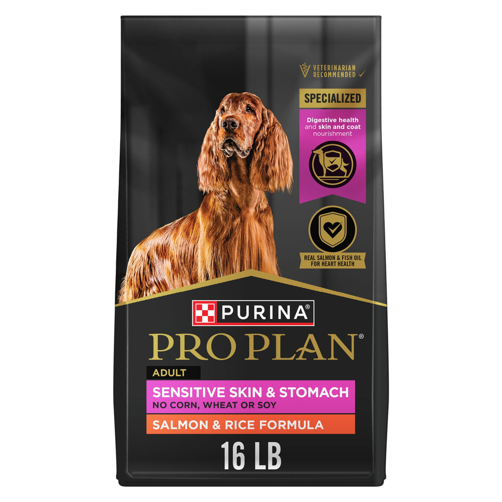 Purina Pro Plan Dry Dog Food for Adult Dogs - High Protein, Sensitive Stomach, Salmon & Rice, 16 lb Bag