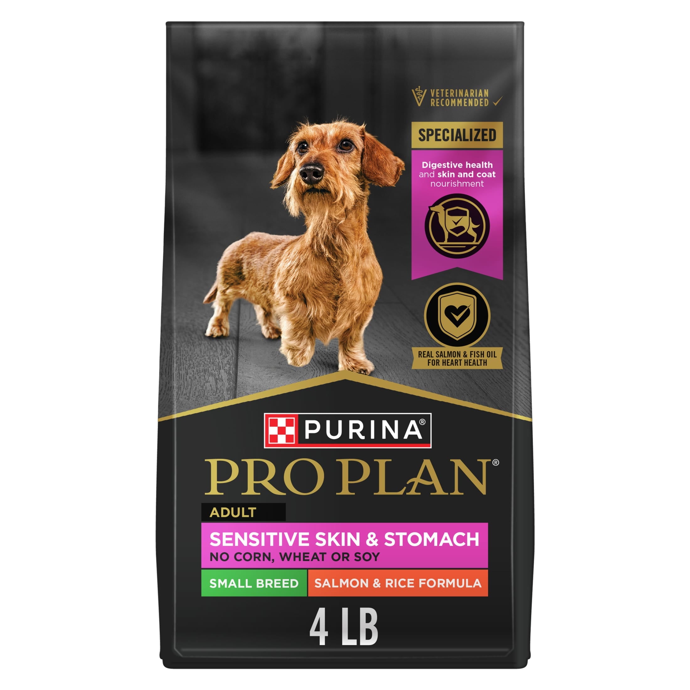 Purina Pro Plan Sensitive Skin and Stomach Adult Dog Food Small Breed Salmon and Rice Formula - 4 lb.