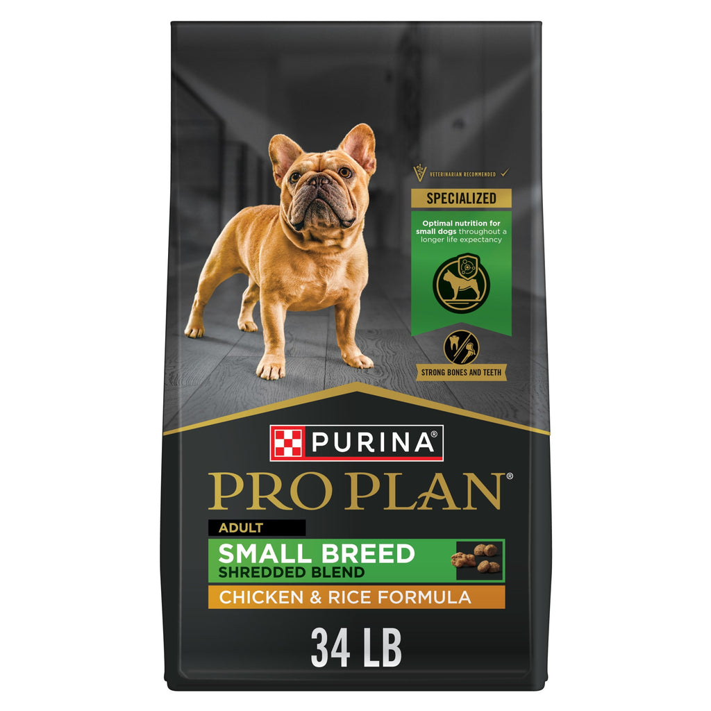 Purina Pro Plan Small Breed Dog Food Shredded Blend Chicken and Rice Formula with Guaranteed Live Probiotics - 18 lb Bag
