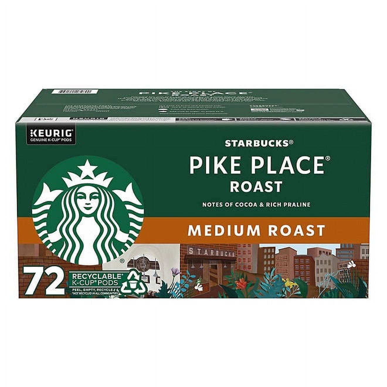 Starbucks Pike Place Roast Medium - K-Cup Portion Pack for Keurig Brewers, 72 count