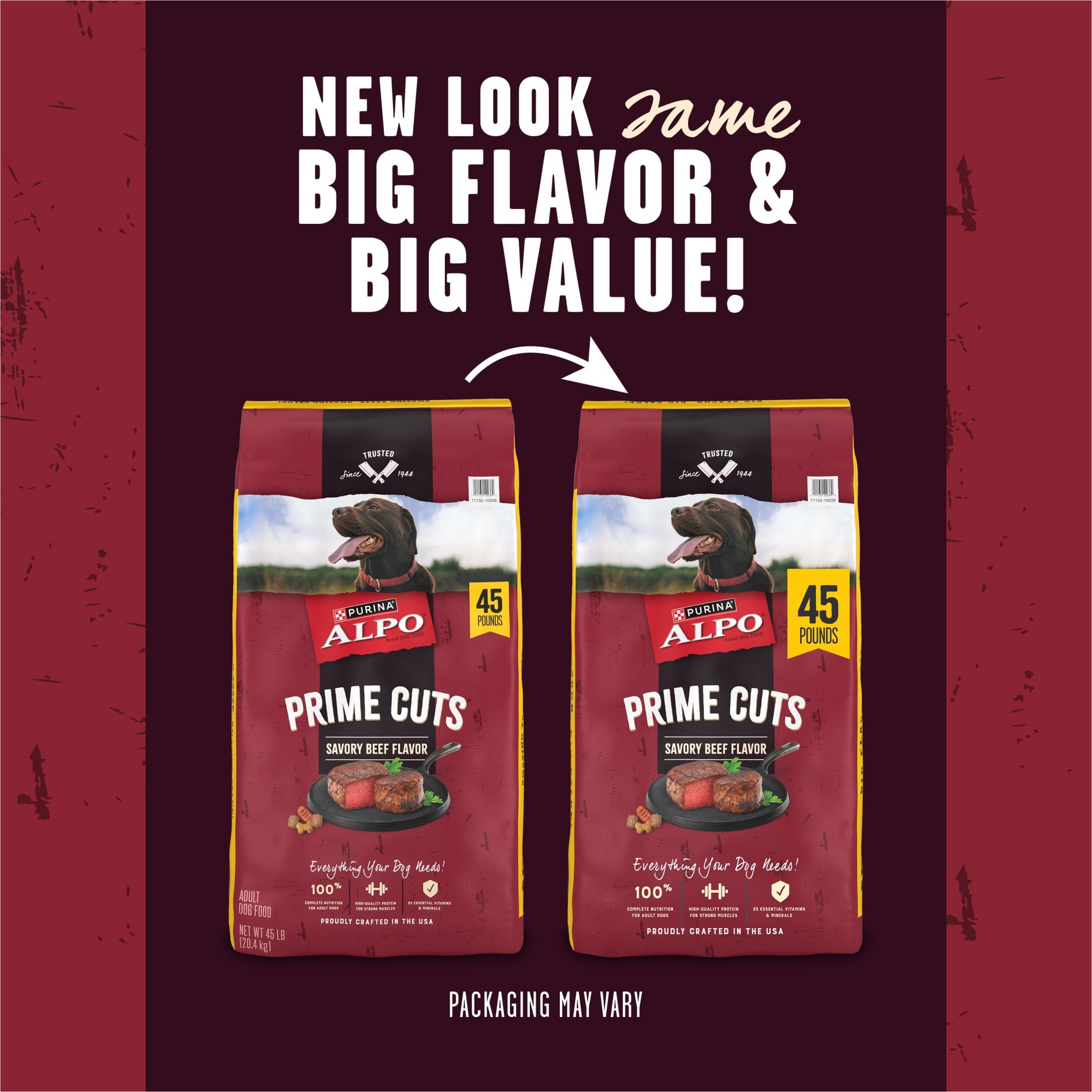 Purina ALPO Prime Cuts Savory Beef Flavor Dry Dog Food - 45 lb Bag