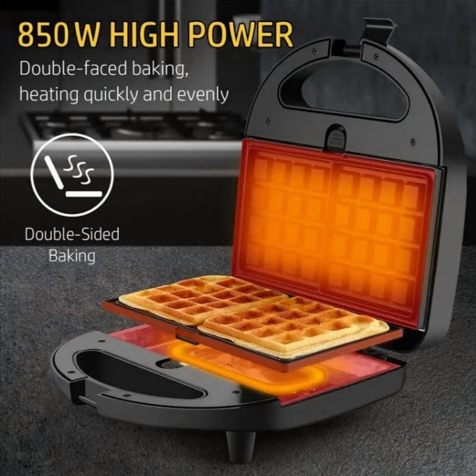 Electric Panini Press Sandwich Maker Indoor Grill - 3-in-1 - Stainless Steel