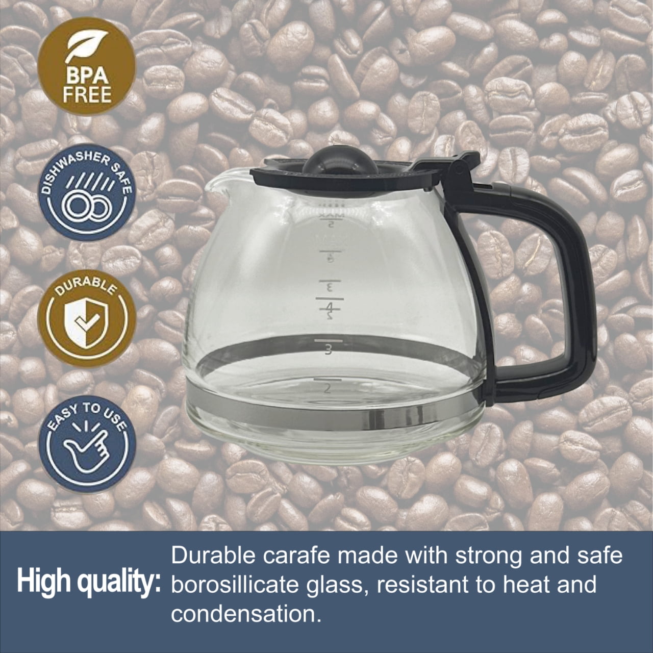 5 Cup Coffee Maker Pot Replacement Compatible with Mr Coffee Coffee Maker and Gourmia Coffee Maker