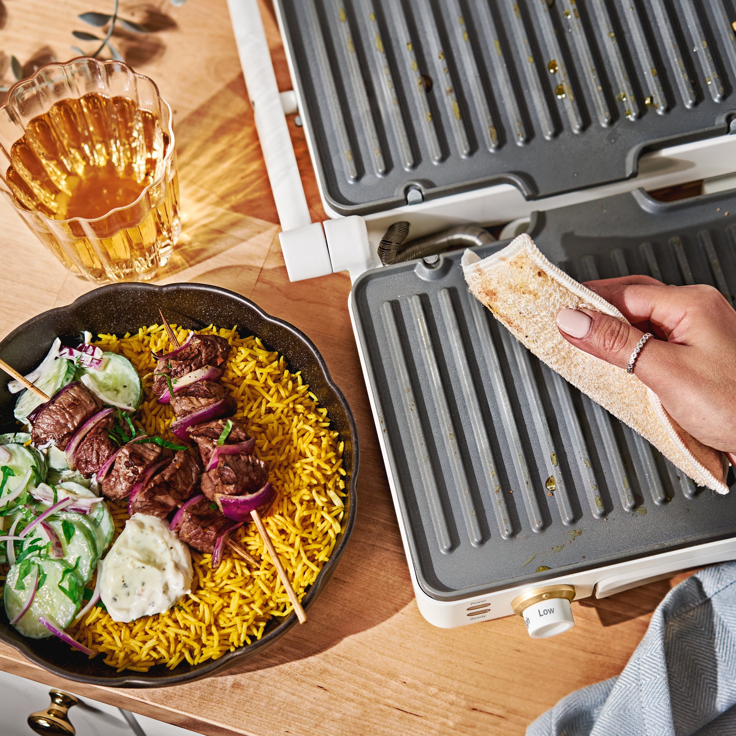 Beautiful 2-in-1 Panini Press & Grill with Detachable Plates - White Icing by Drew Barrymore