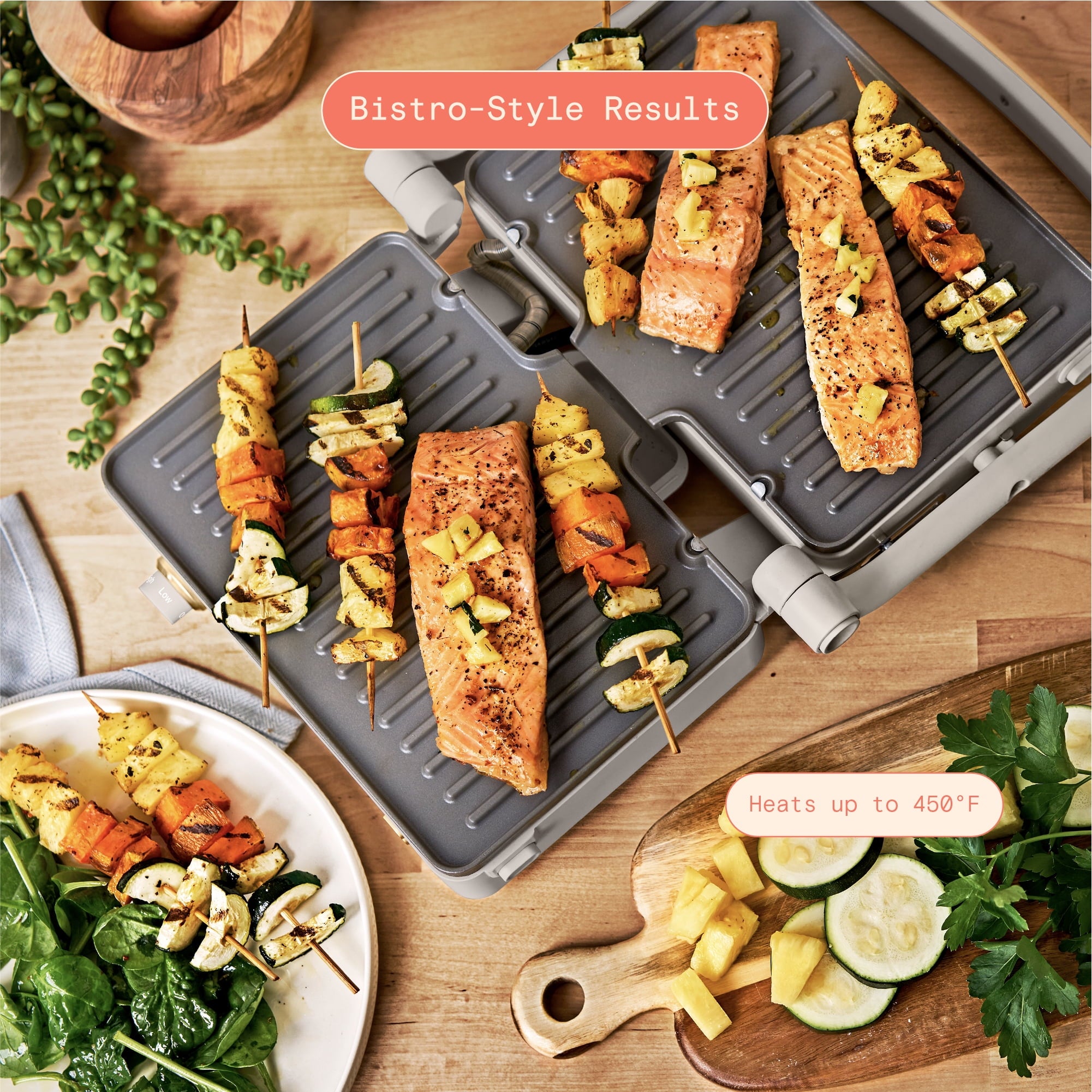 Beautiful 2-in-1 Panini Press & Grill with Detachable Plates - Porcini by Drew Barrymore