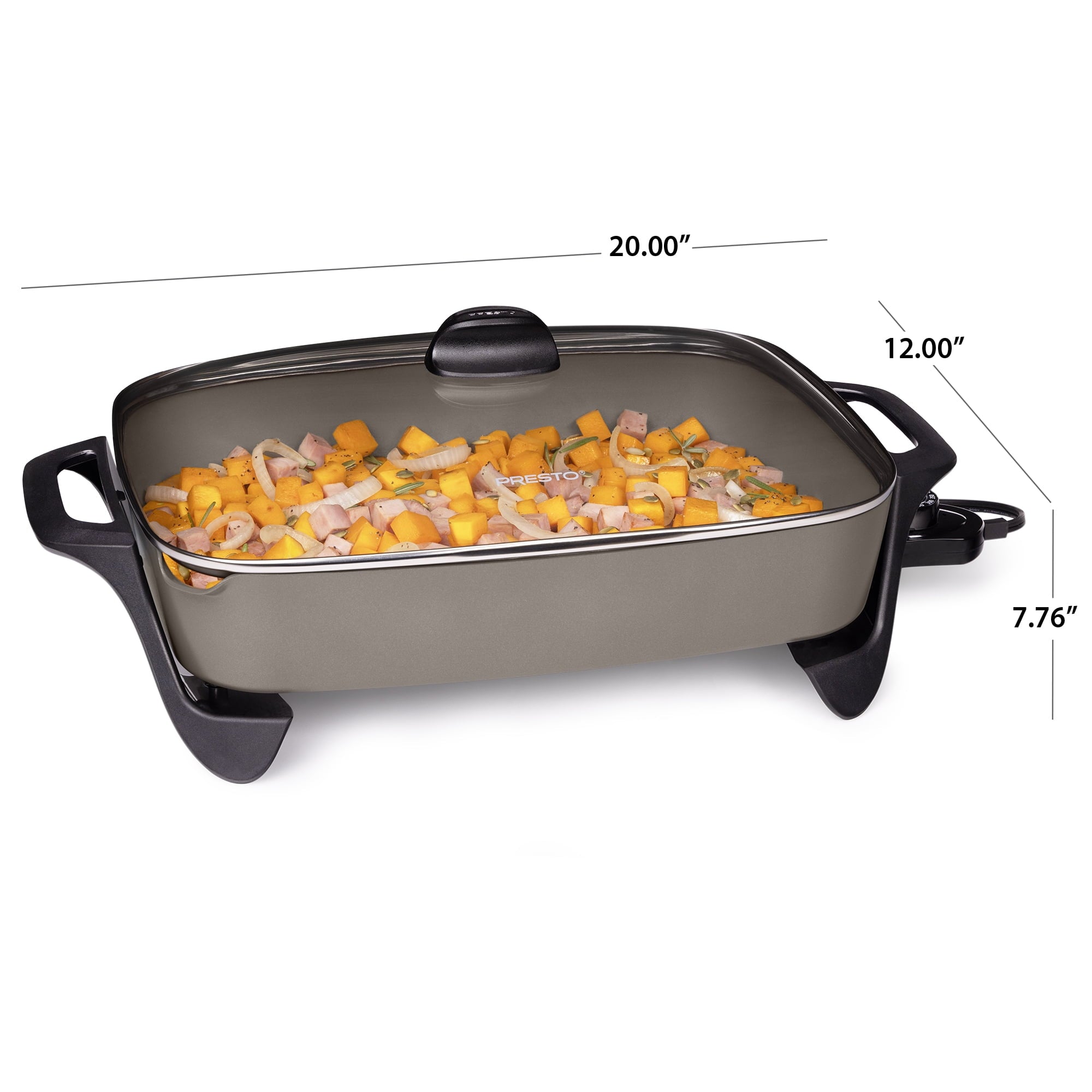 Presto 16" Ceramic Electric Skillet with Glass Cover - Silver 06860