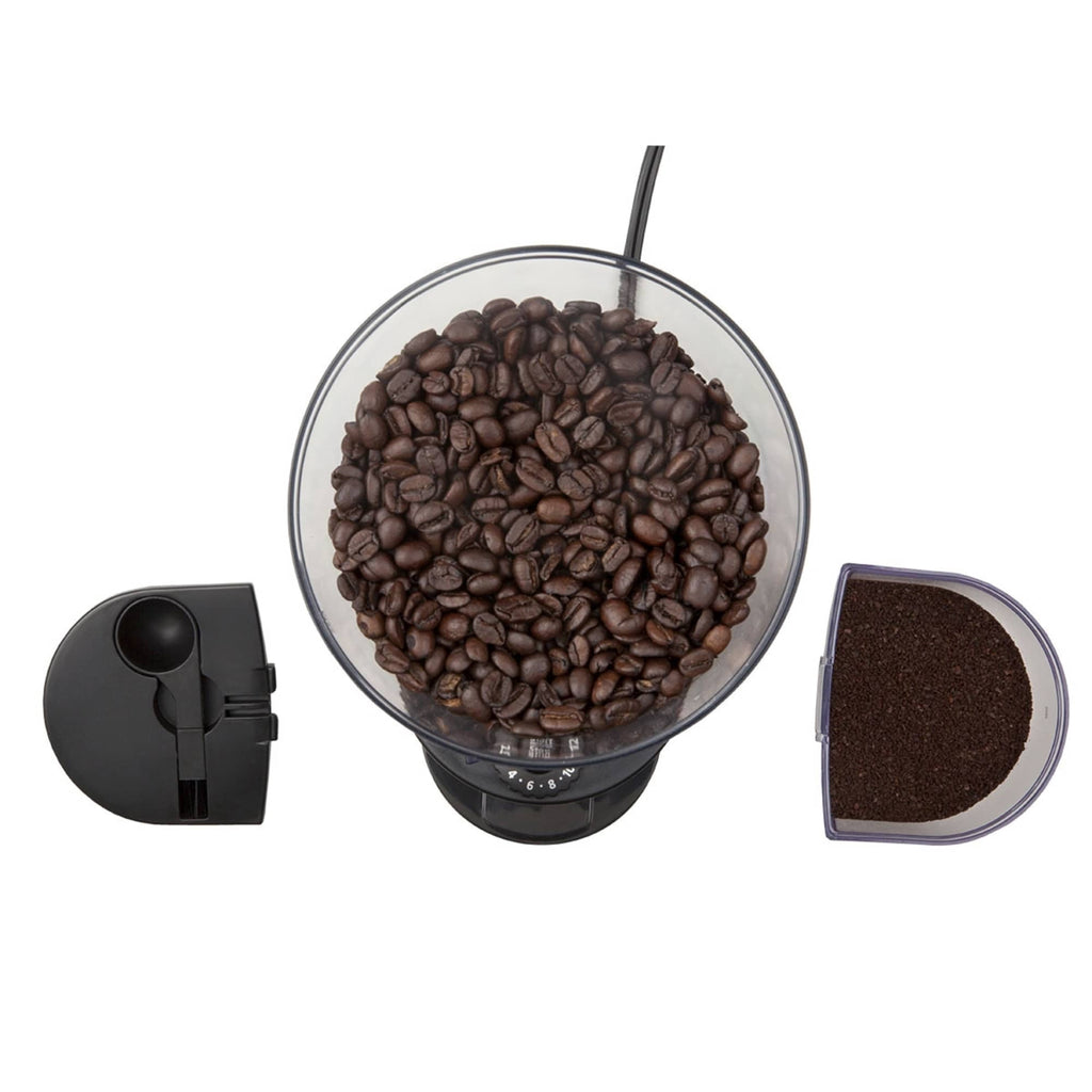 Mr. Coffee Automatic Silver Burr Mill Grinder with 18 Custom Grinds