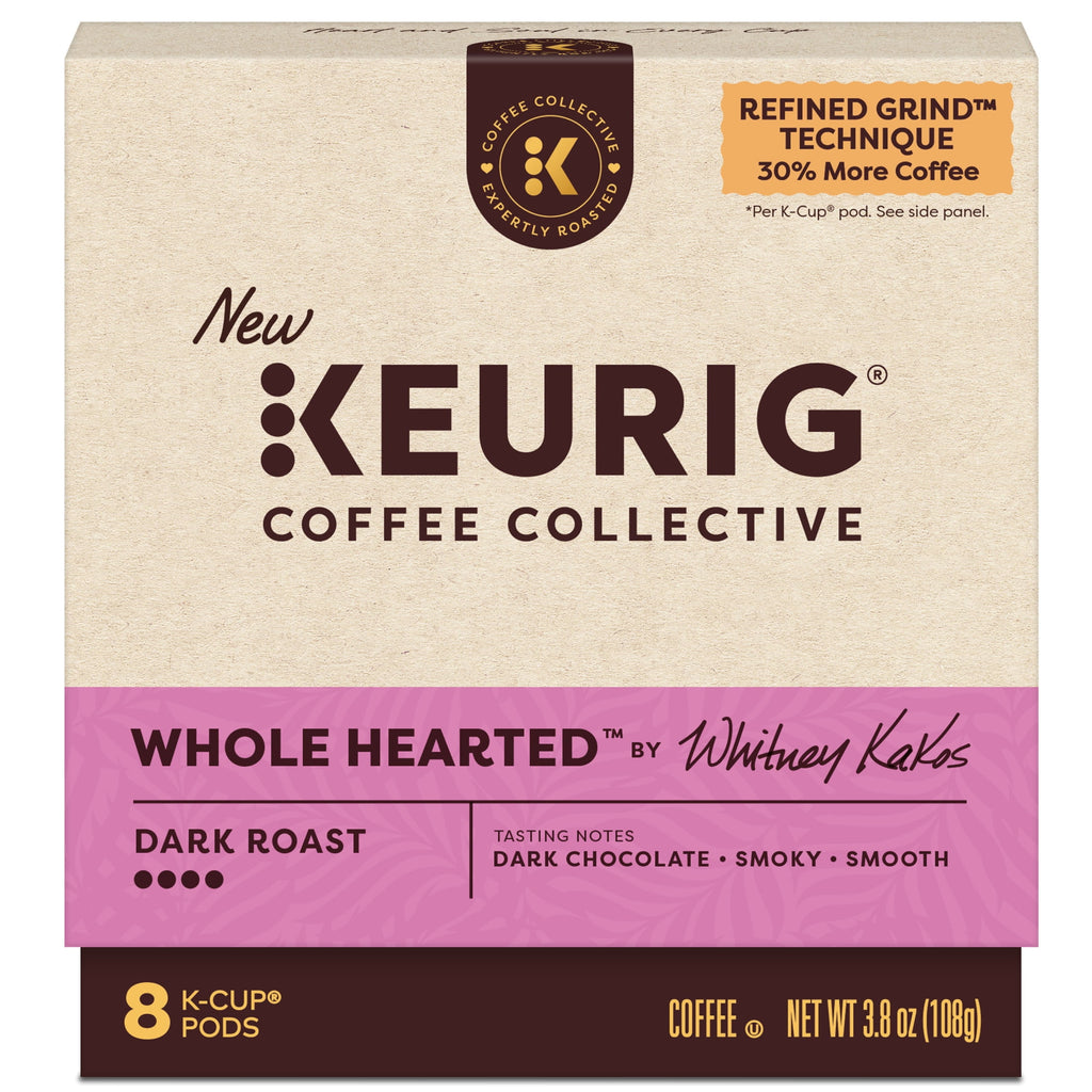 Keurig Coffee Collective - Whole Hearted by Whitney Kakos, Dark Roast K-Cup Coffee Pods, 8 Count