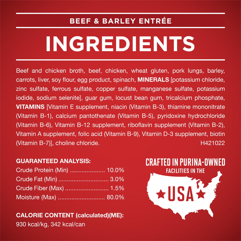 Purina ONE Tender Cuts in Gravy Chicken and Brown Rice and Beef and Barley Entrees High Protein Wet Dog Food Variety Pack - 13 oz Cans