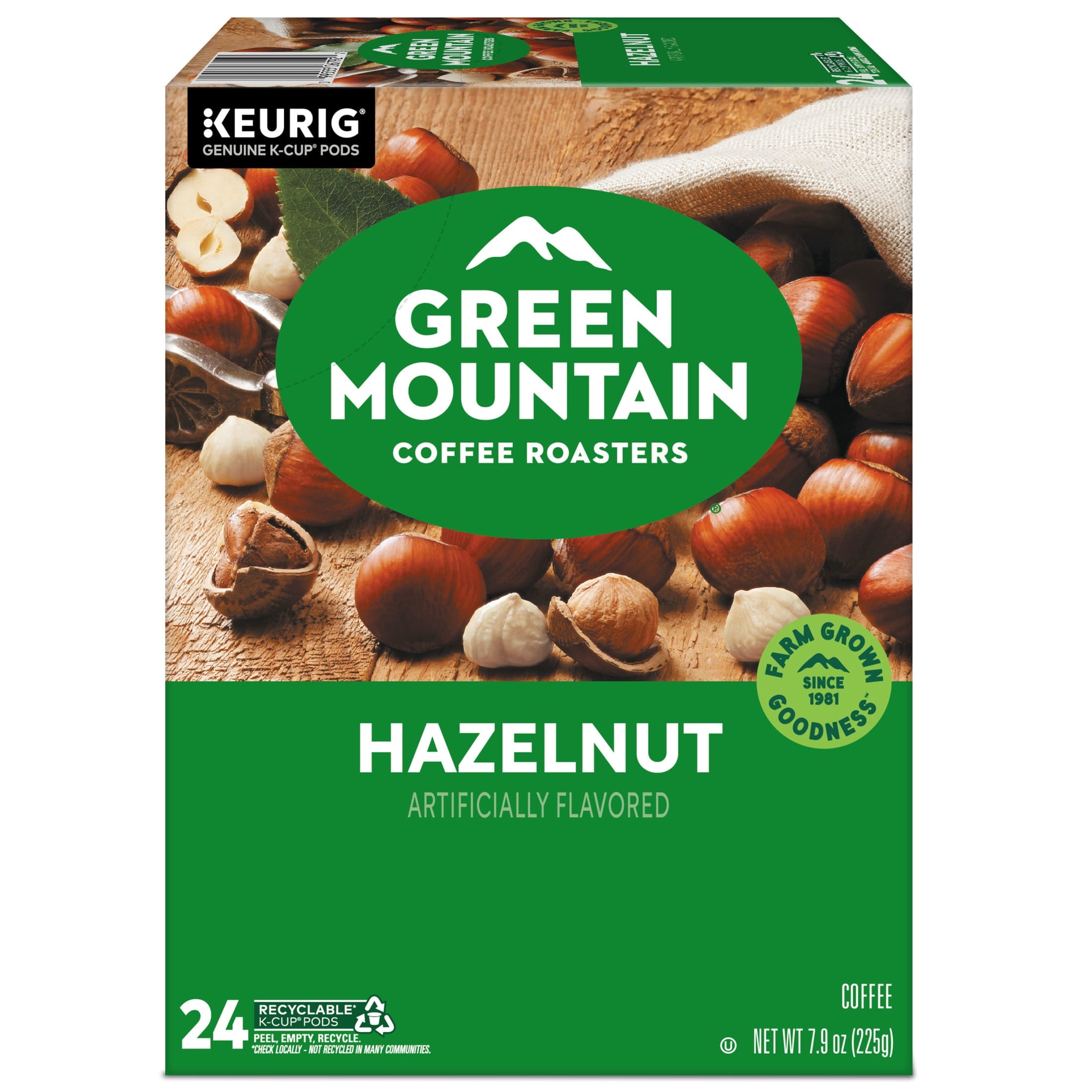 Green Mountain Coffee Hazelnut Flavored K-Cup Pods - Light Roast, 24 Count for Keurig Brewers