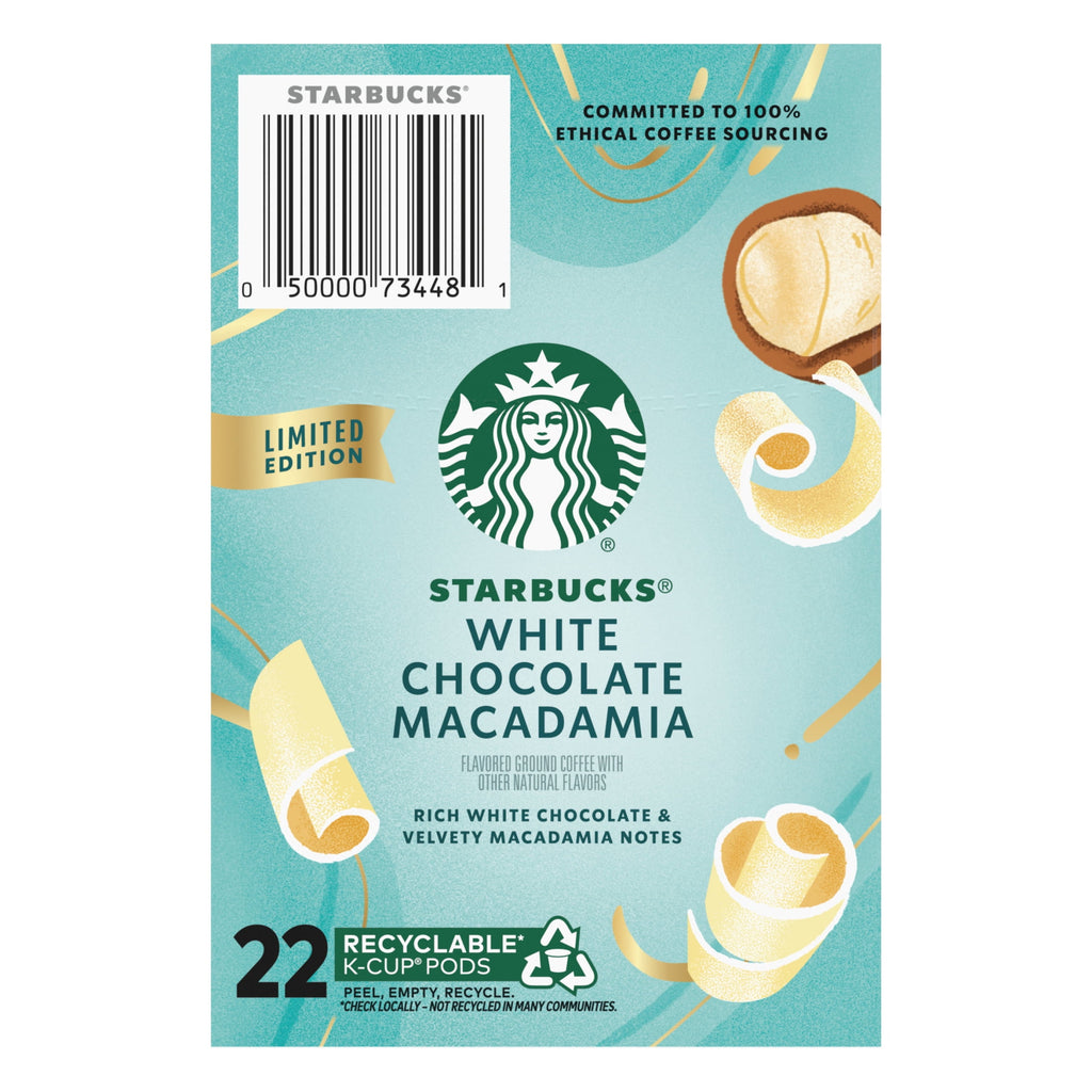 Starbucks White Chocolate Macadamia Flavored Coffee - Keurig K-Cup Coffee Pods, 100% Arabica, 22 Count