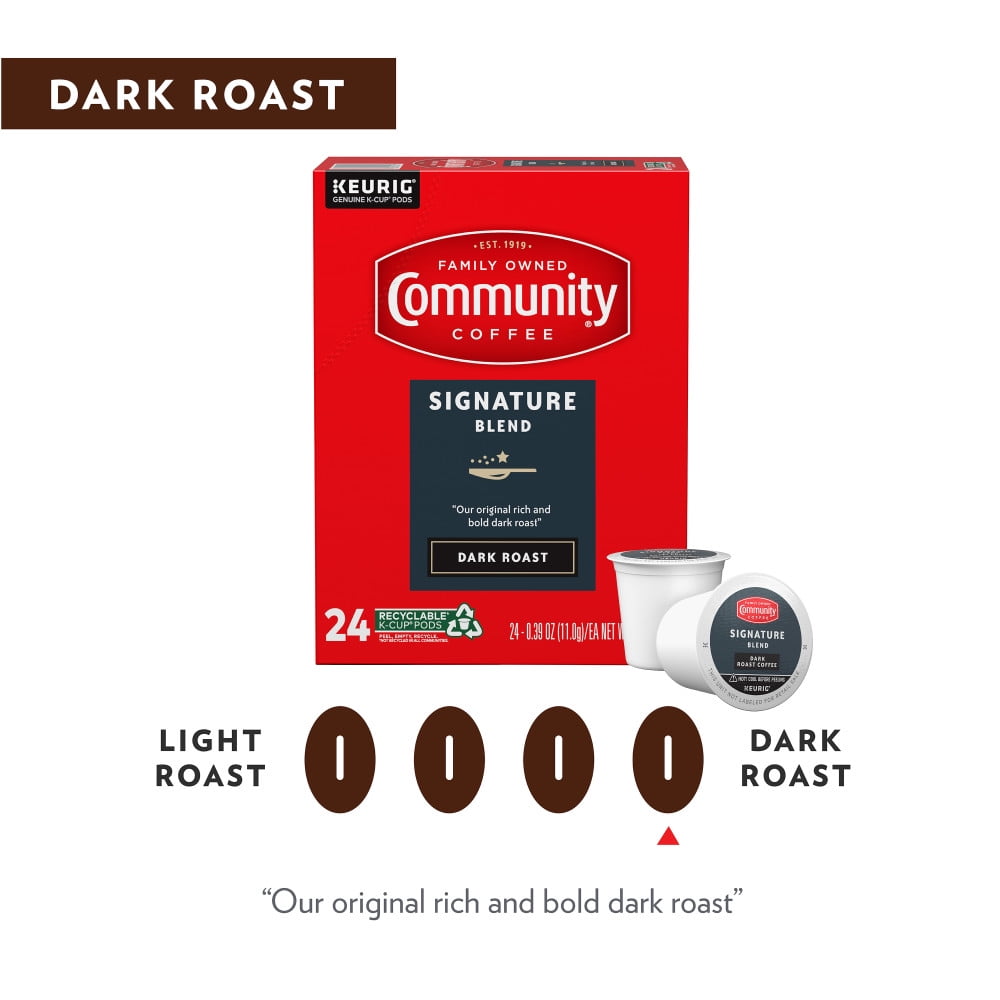 Community Coffee Signature Blend Dark Roast 24 Count Single Serve Keurig K-Cup Pods