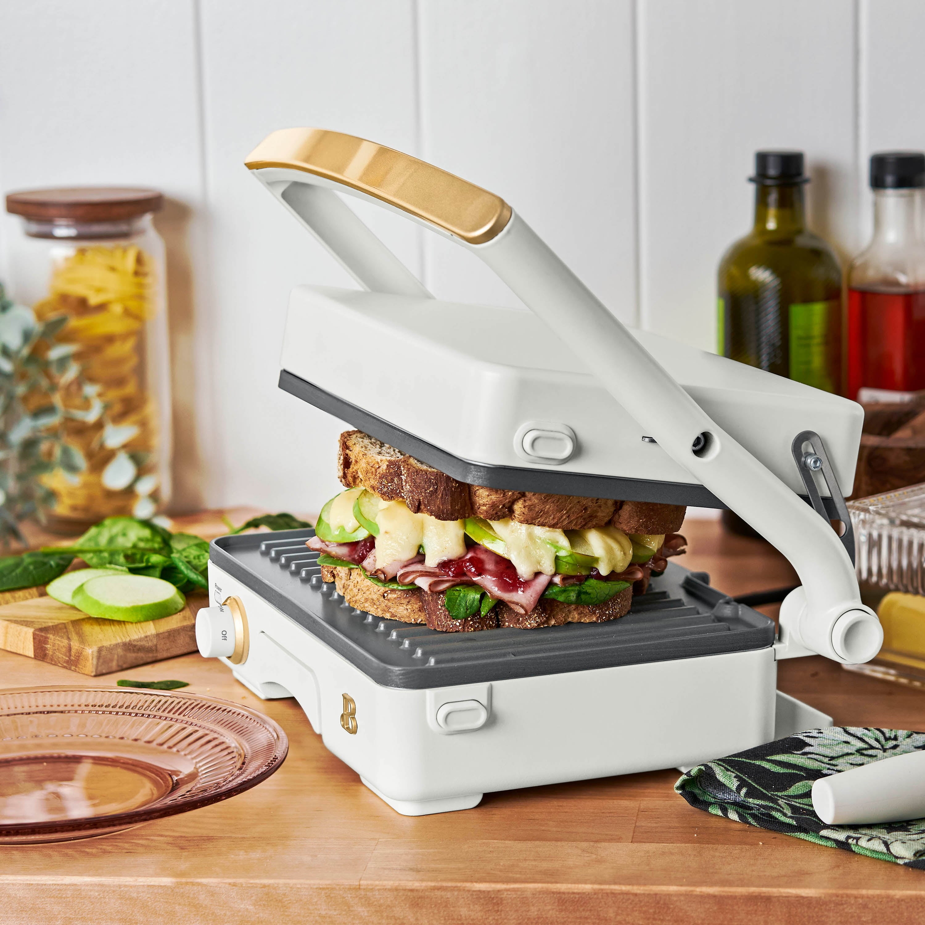 Beautiful 2-in-1 Panini Press & Grill - White Icing by Drew Barrymore