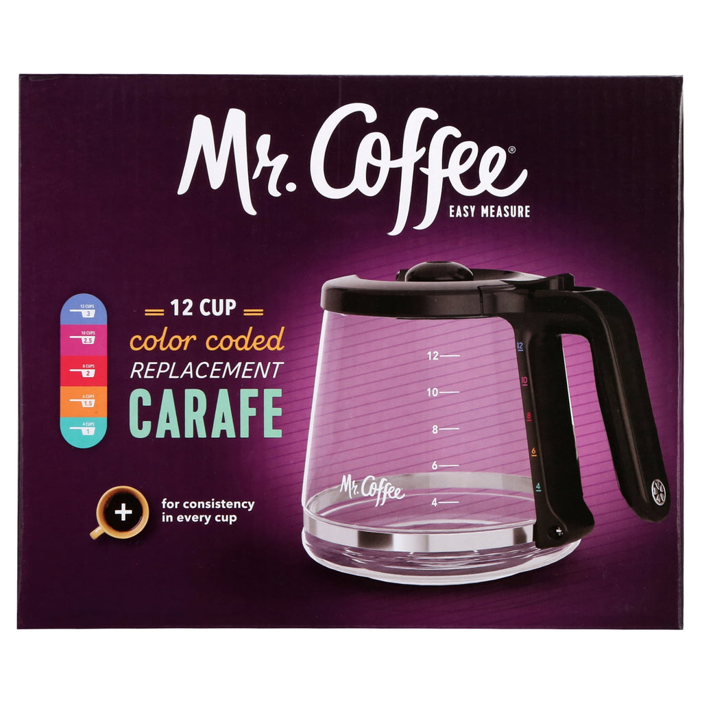 Mr. Coffee 12-Cup Replacement Carafe - Glass - Programmable - Black, Clear